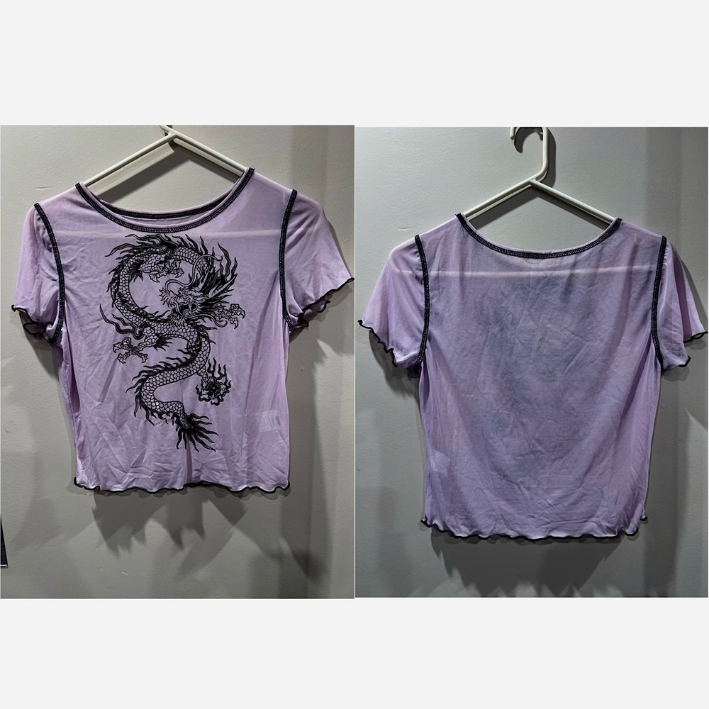 Lavender Purple Sheer Design Shirtv